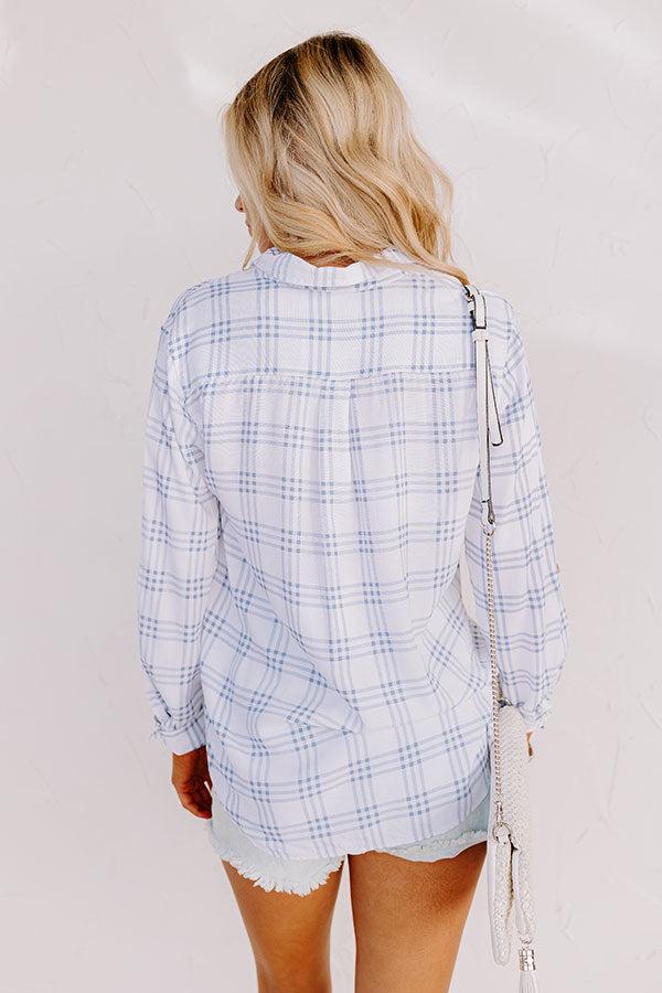 True Intention Button Up Top In Blue Product Image