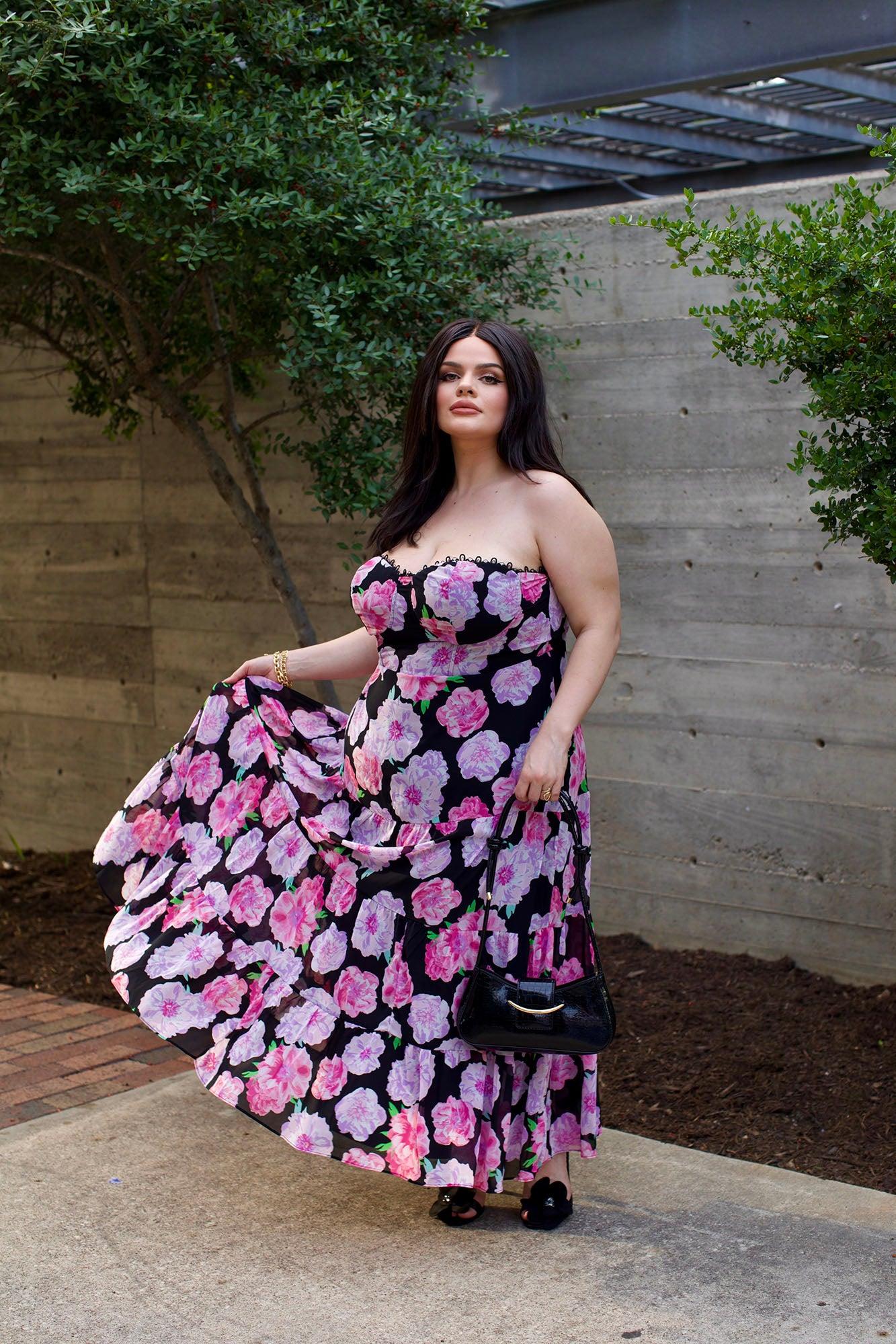 Like A Rose Chiffon Maxi Dress - Pink/combo Product Image