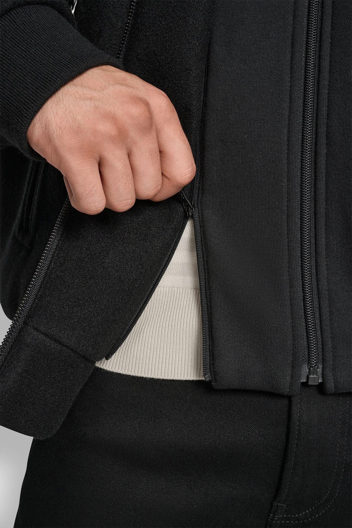 FAUX WOOL BOMBER WITH HOODED BIB Product Image