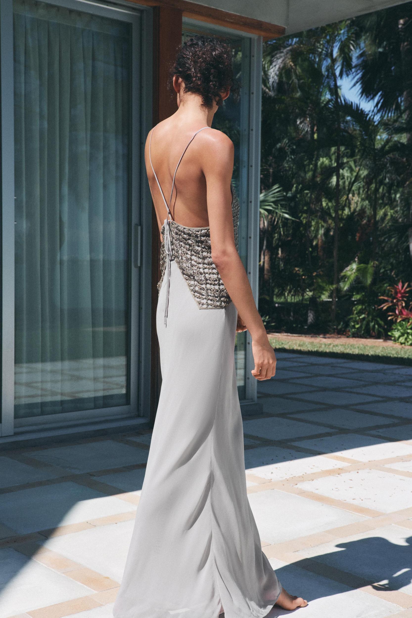 BEADED GEORGETTE DRESS Product Image