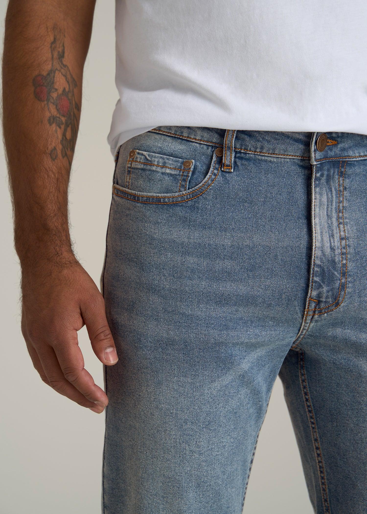 A.T. Basics Men's Dylan Slim Fit Jeans for Tall Men in Tufts Blue Male Product Image