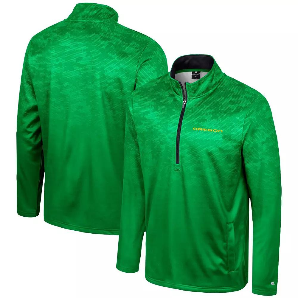 Men's Colosseum Green Oregon Ducks The Machine Half-Zip Jacket,  Product Image