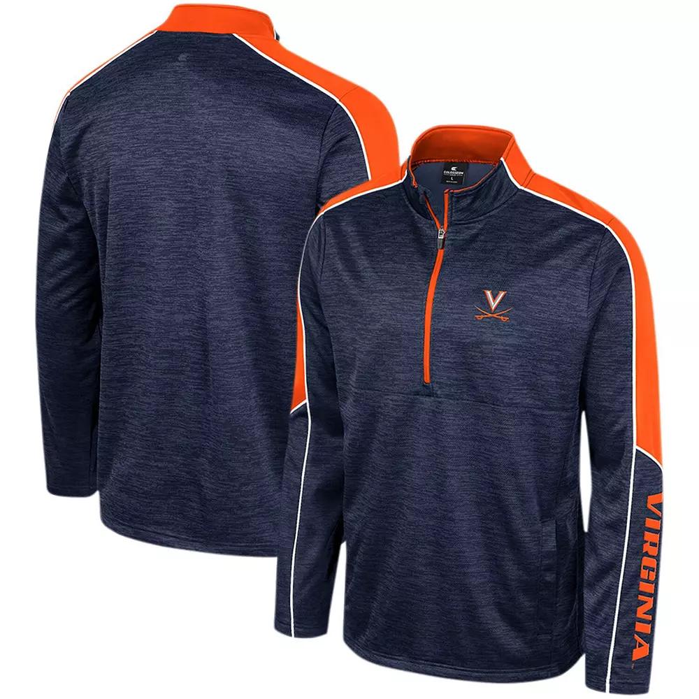 Men's Colosseum Navy Virginia Cavaliers Marled Half-Zip Jacket,  Product Image