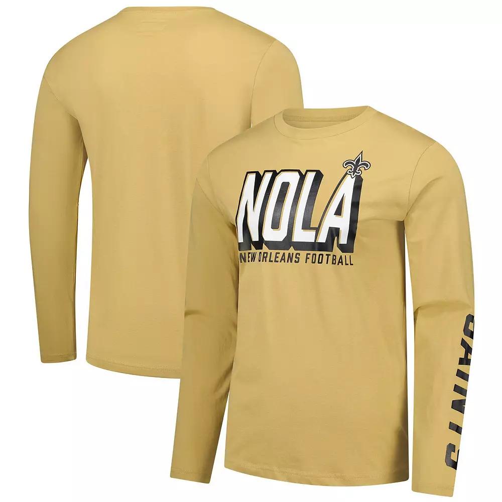 Men's Fanatics  Gold New Orleans Saints Long Sleeve T-Shirt, Size: Small Product Image