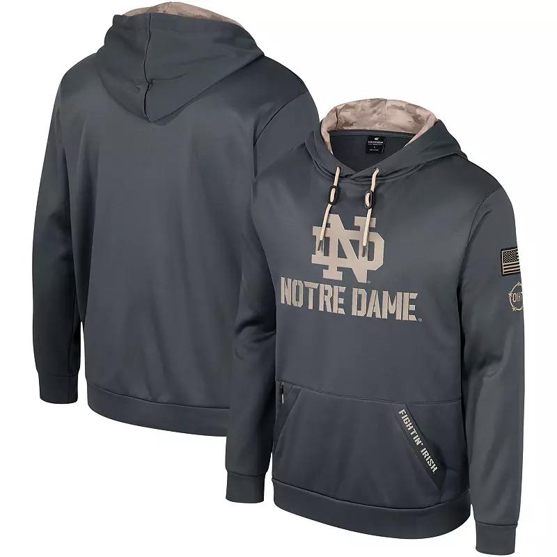 Men's Colosseum Charcoal Notre Dame Fighting Irish OHT Military Appreciation Pullover Hoodie, Size: Medium Product Image