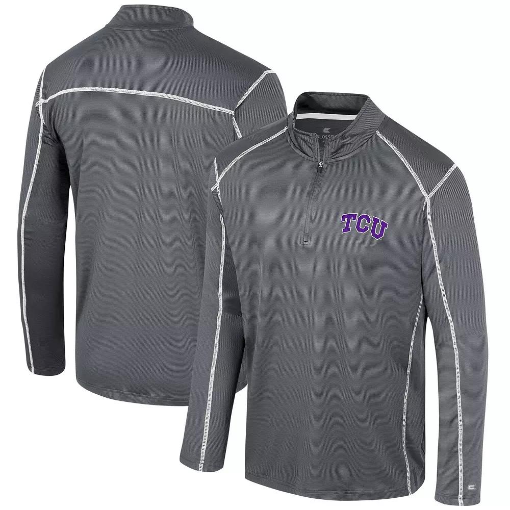 Men's Colosseum Black TCU Horned Frogs Cameron Quarter-Zip Windshirt,  Product Image