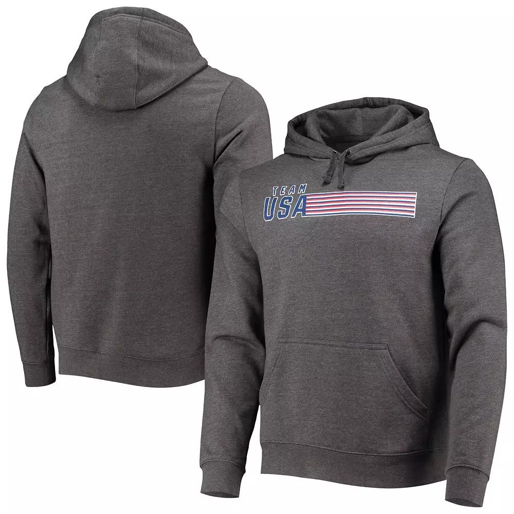 Men's Fanatics Branded Charcoal Team USA Repeat Fitted Pullover Hoodie,  Product Image