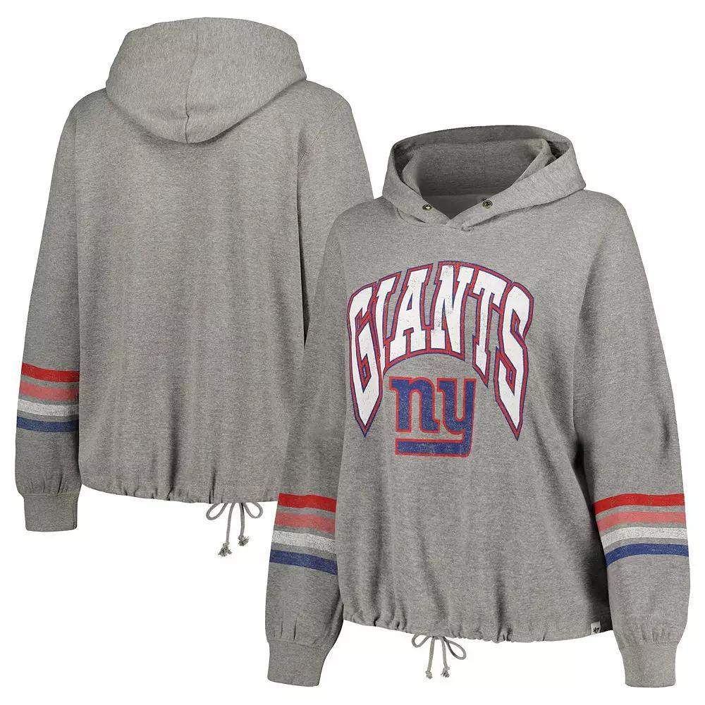 Women's '47 Heather Gray New York Giants Plus Size Upland Bennett Pullover Hoodie, Size: 1XL, Grey Product Image