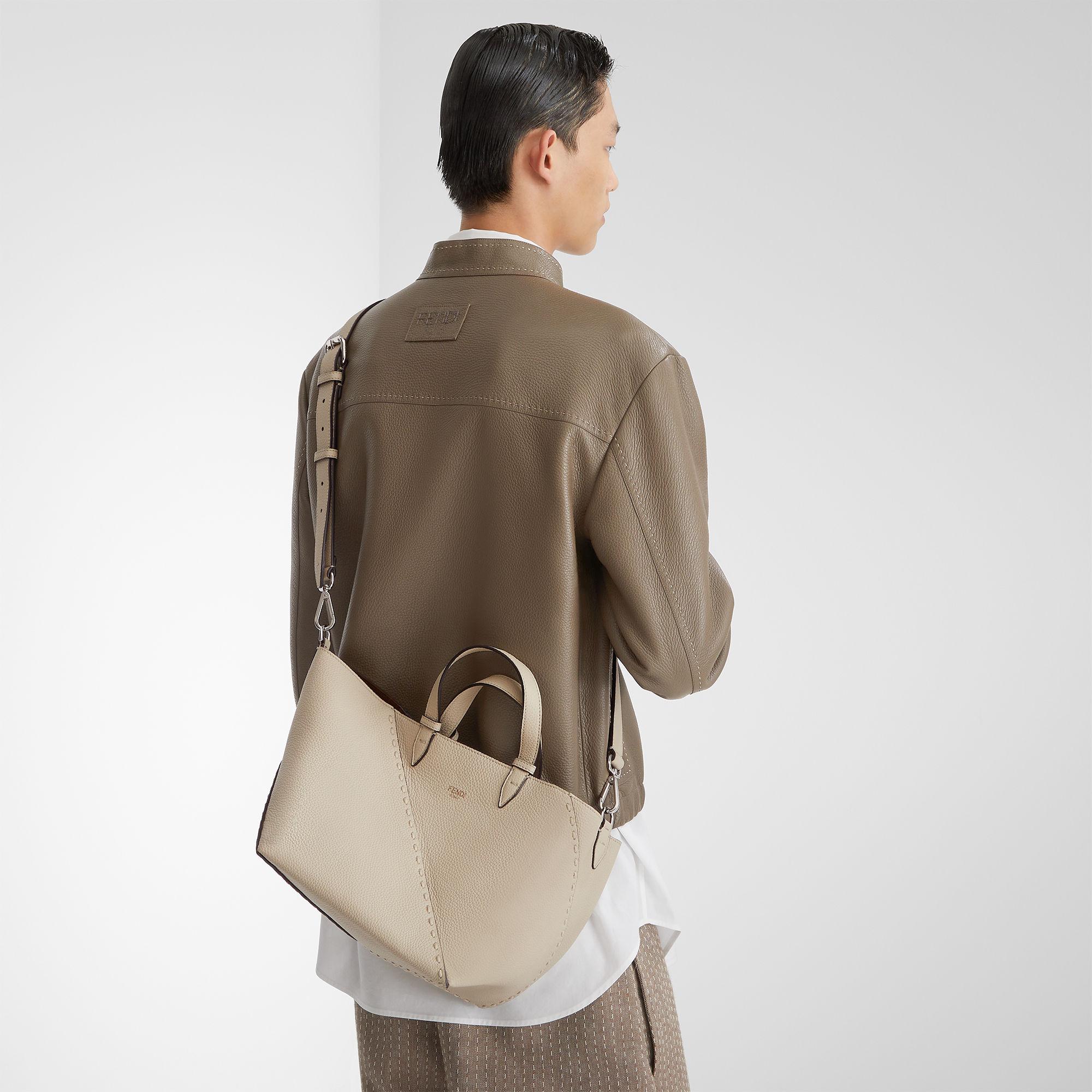 Selleria Diagonal Shopper SmallWhite Selleria bag with 386 hand-sewn topstitches Product Image