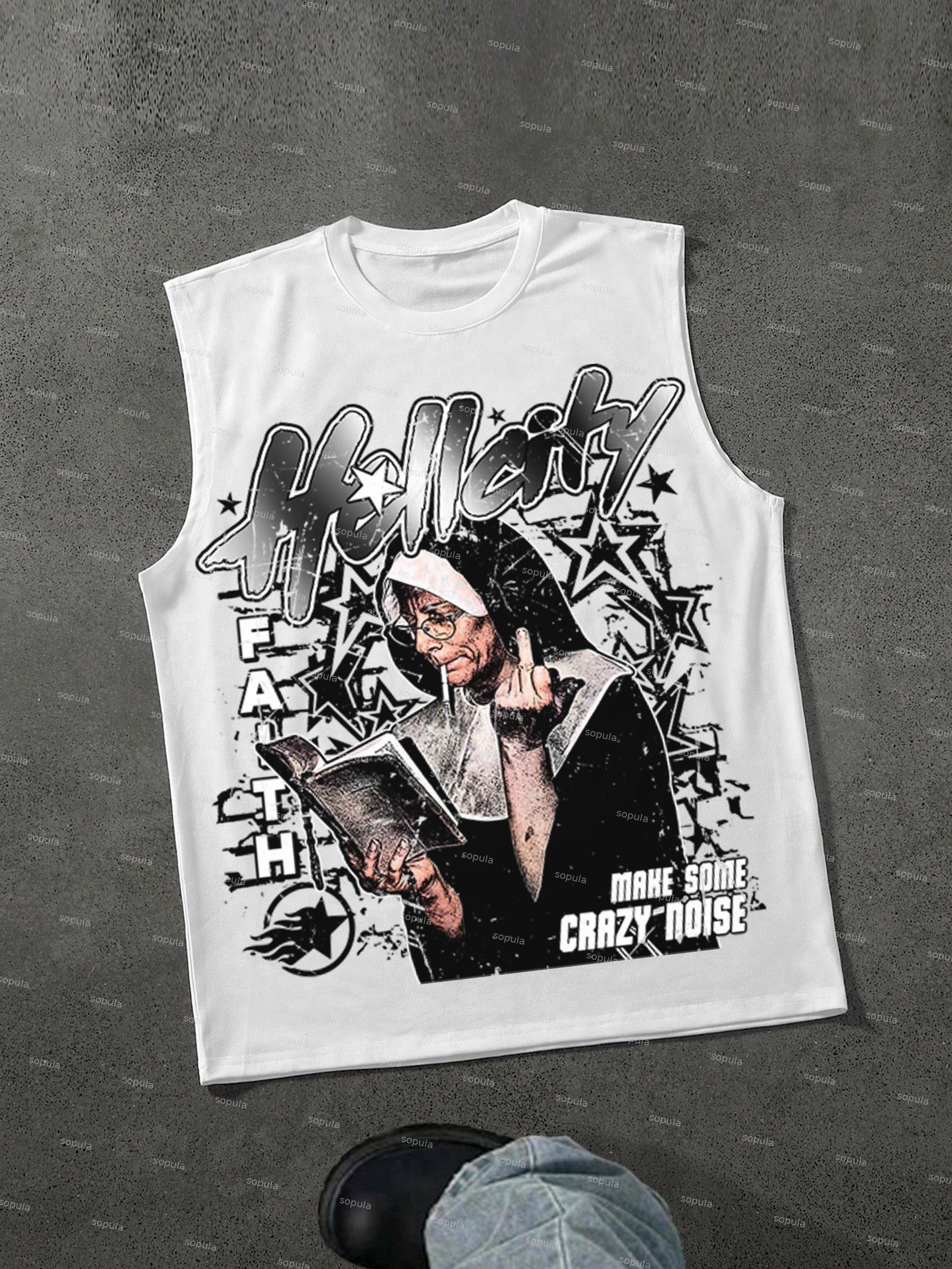 Hellcity - New Printed Pattern Design Print Cotton Tank Top Product Image