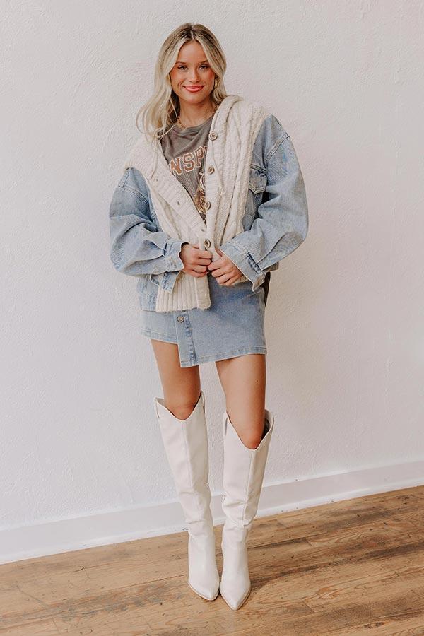 Crisp And Cozy Cable Knit Sweater Product Image