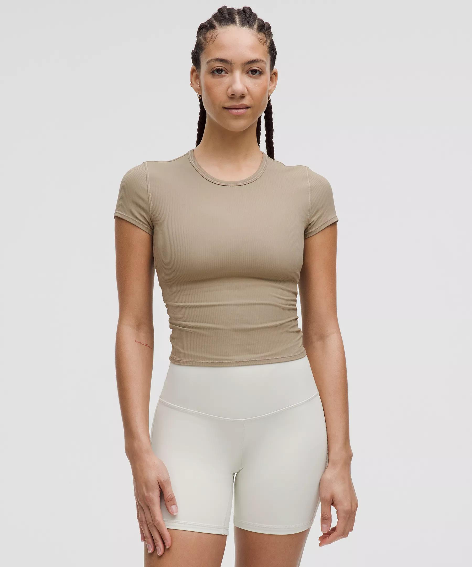 All It Takes Back-Twist Ribbed Short-Sleeve Shirt Product Image