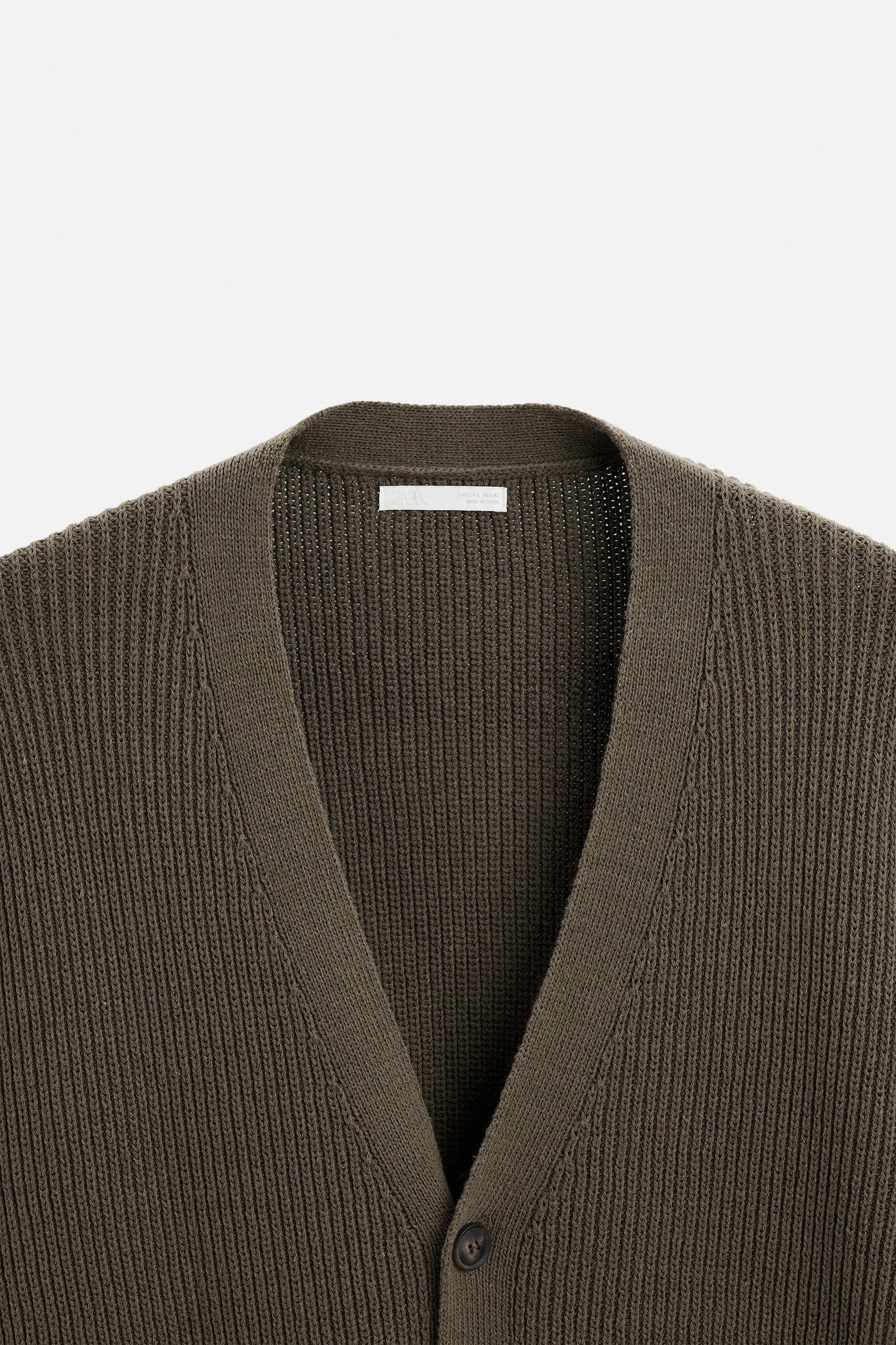 RELAXED FIT COTTON BLEND CARDIGAN Product Image