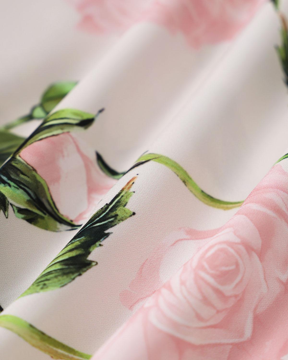 Pink Floral Ruched Belted Slip Mini Dress Product Image