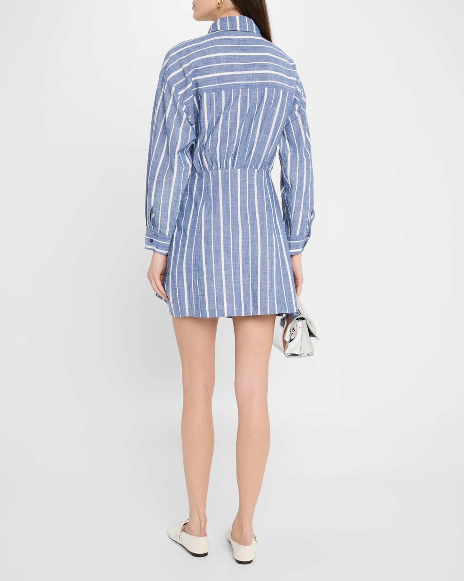 Alessandra Striped Chambray Mini Shirtdress Product Image