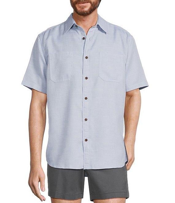 Roundtree & Yorke Short Sleeve Textured Solid Sport Shirt Product Image