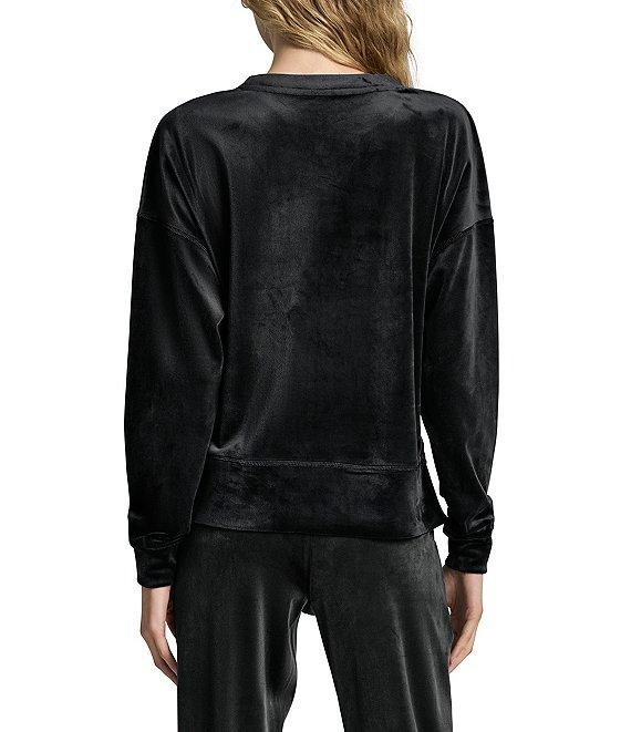 DKNY Sport by Donna Karan High-Low Velour Crew Neck Coordinating Pullover Product Image