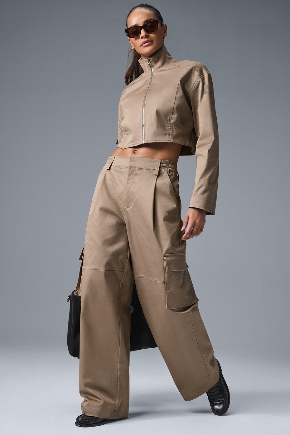 High-Waist Night Out Cargo Trouser - Gravel Female Product Image