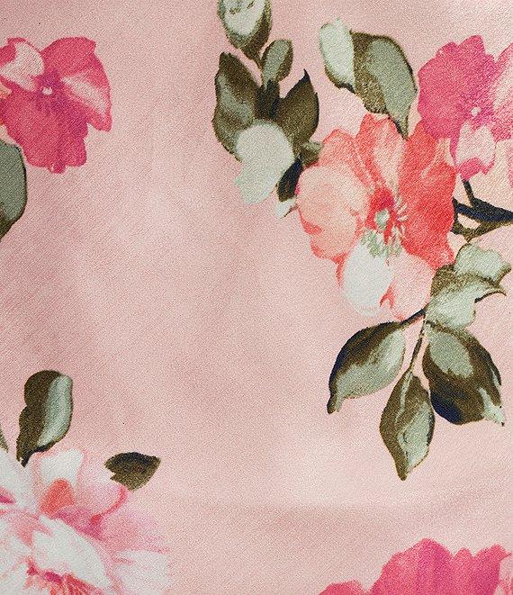 Evolutionary Rose Print Cowl Neck Sleeveless Slip Dress Product Image