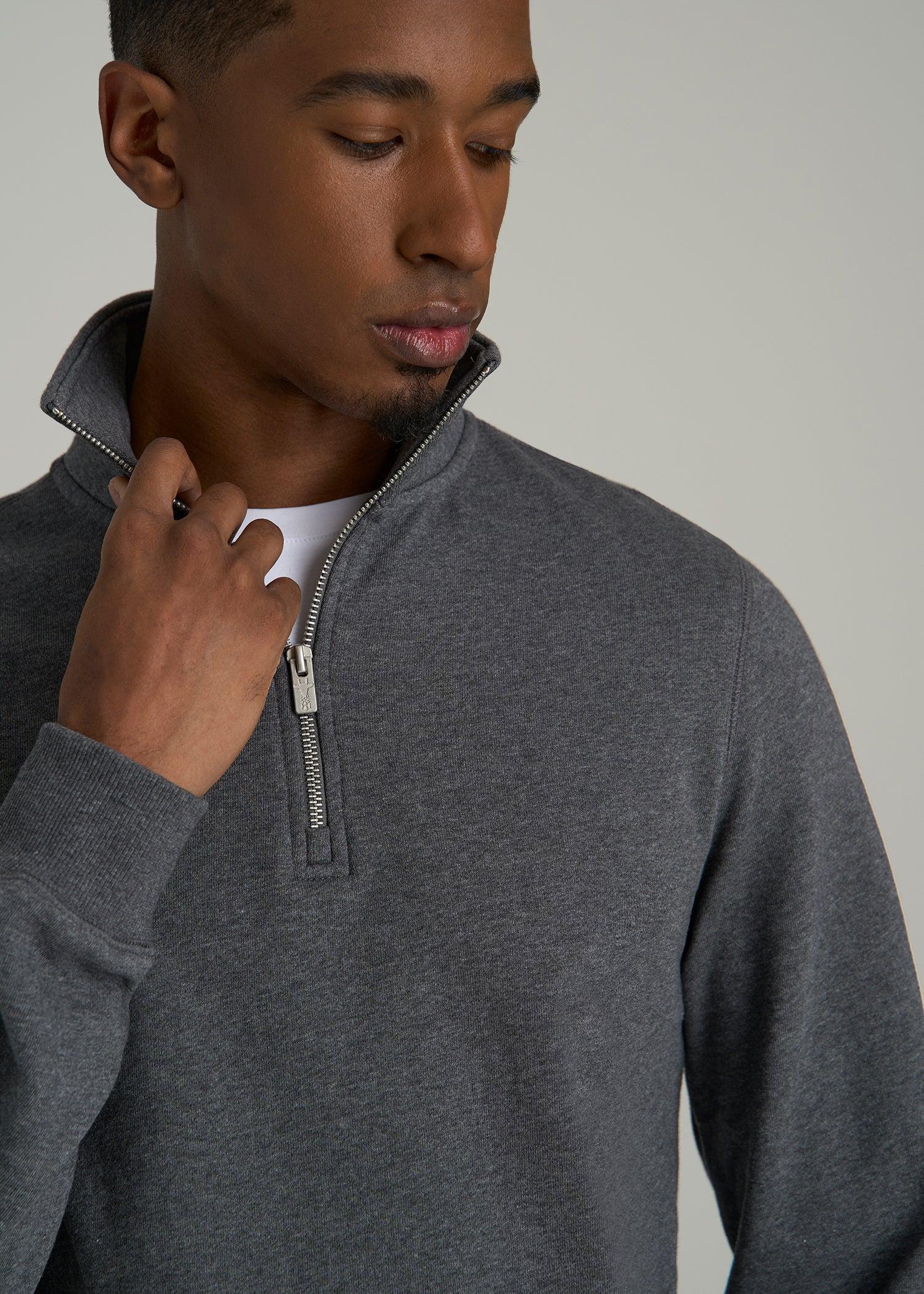Wearever 2.0 French Terry Quarter-Zip Sweatshirt for Tall Men in Charcoal Mix Male Product Image