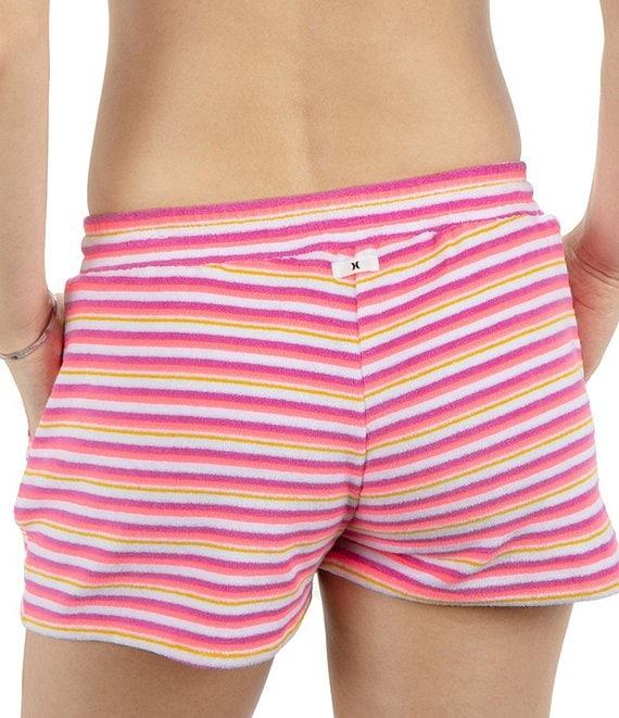 Hurley Terry Stripe Elastic Drawstring Waist Pull-On Short Swim Cover-Up Product Image