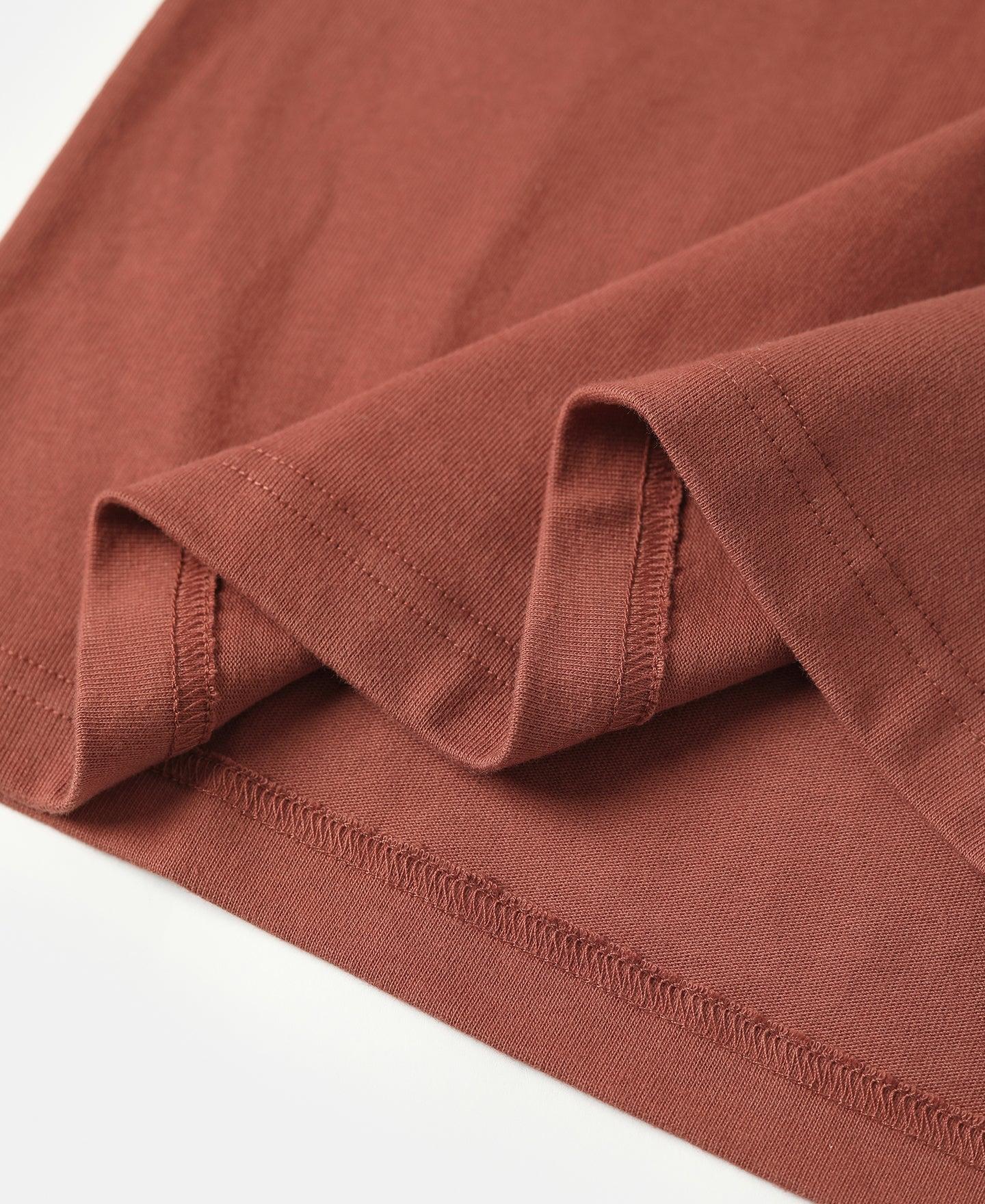 Vintage Short Sleeve Henley T-Shirt - Brick Red Product Image