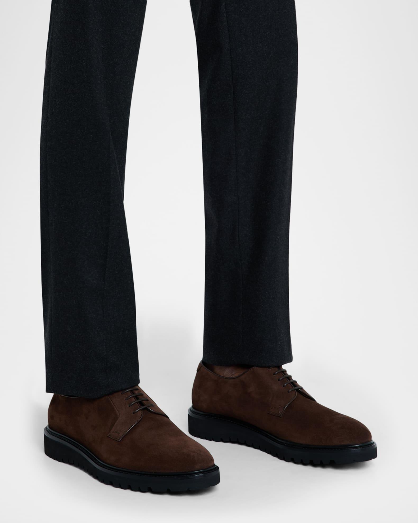 Men's Suede Rubber-Sole Derby Shoes Product Image