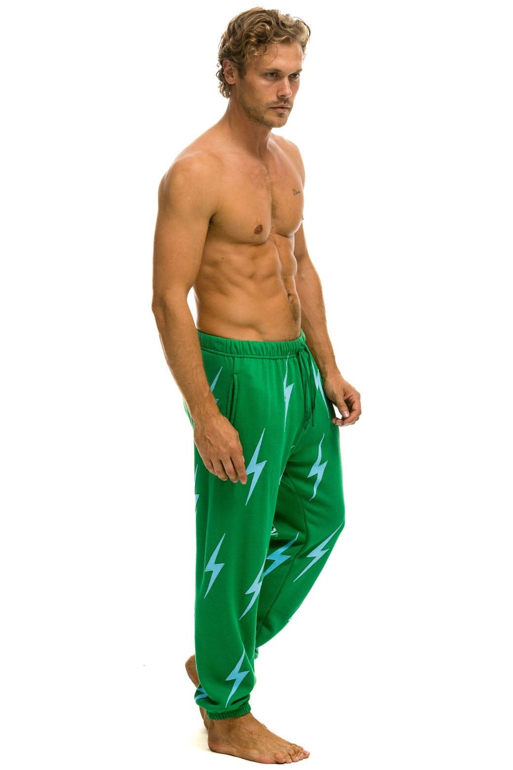 BOLT STITCH REPEAT SWEATPANTS - KELLY GREEN // BLUE Male Product Image