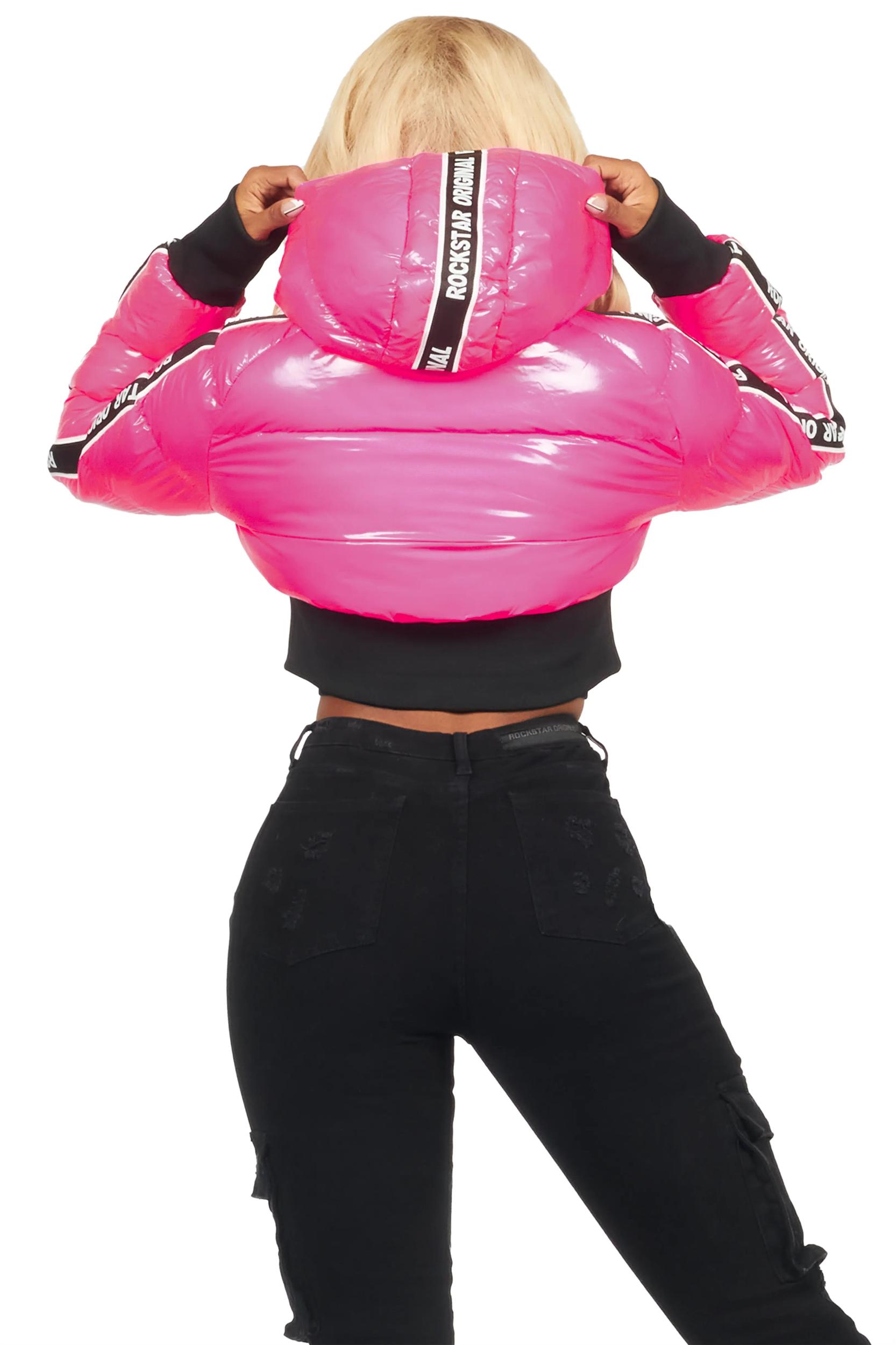 Jackey Hot Pink 2.0 Crop Puffer Jacket Female Product Image