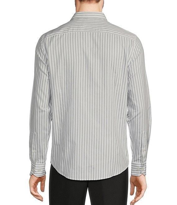 Murano Slim Fit Stripe Pattern Long Sleeve Woven Shirt Product Image