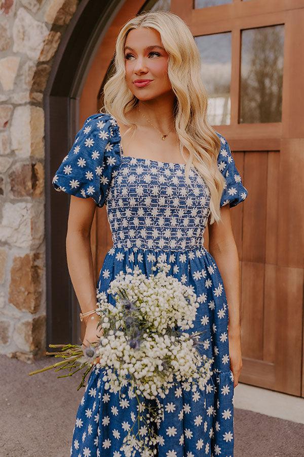 Countryside Retreat Floral Embroidered Midi Dress Product Image