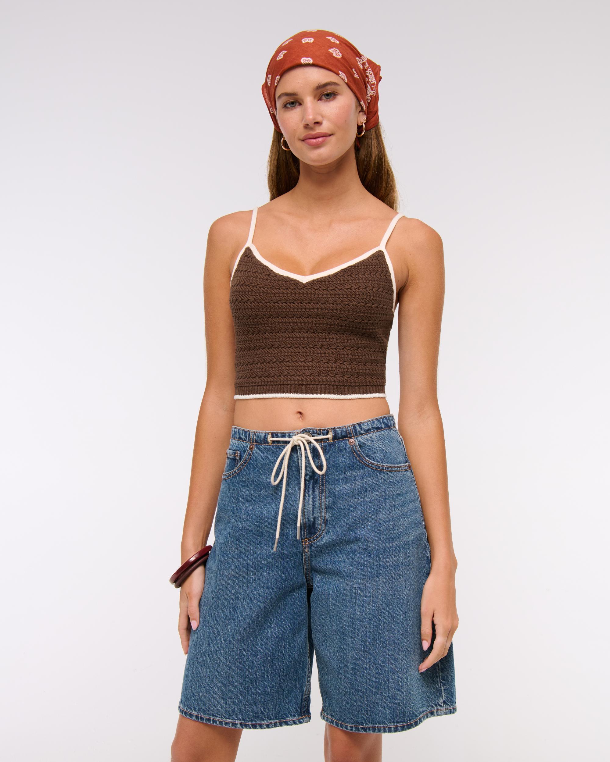 Crochet-Style Bra Top Product Image