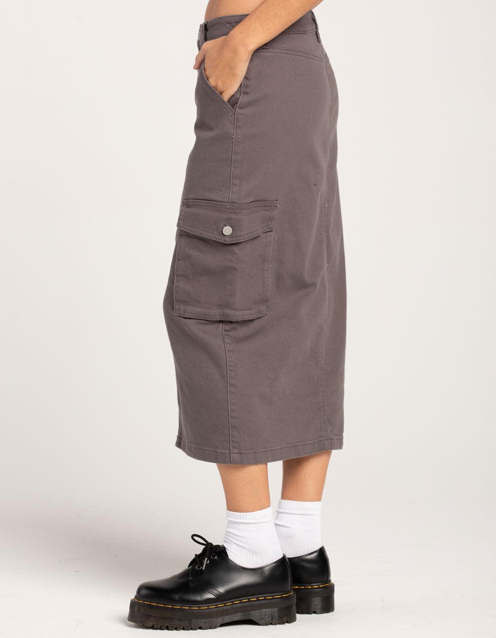 RSQ Womens Mid Rise Cargo Midi Skirt - GRAY Product Image
