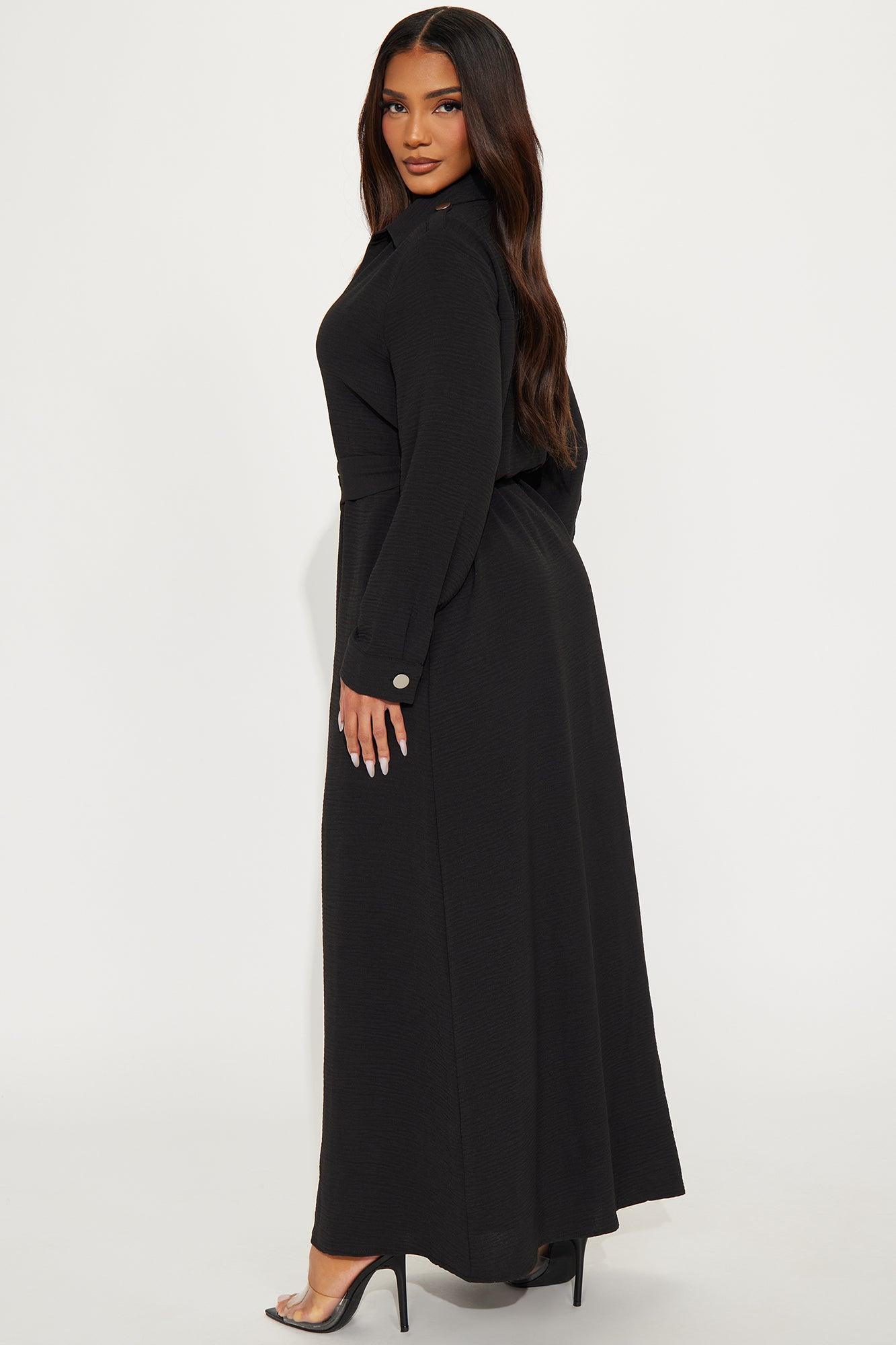 Gemma Shirt Maxi Dress - Black Product Image