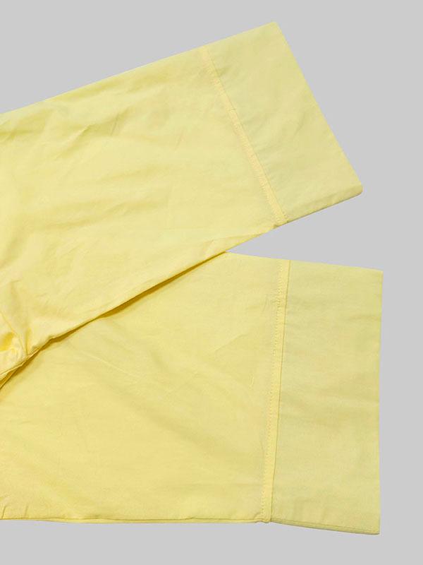 A-Line High Waisted Pleated Solid Color V-Neck Maxi Dresses Shirt Dress Product Image