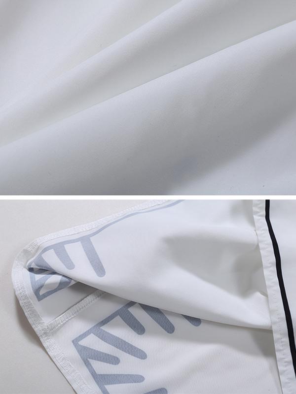 Simple White Black Contrast Color Printed Blouse Product Image
