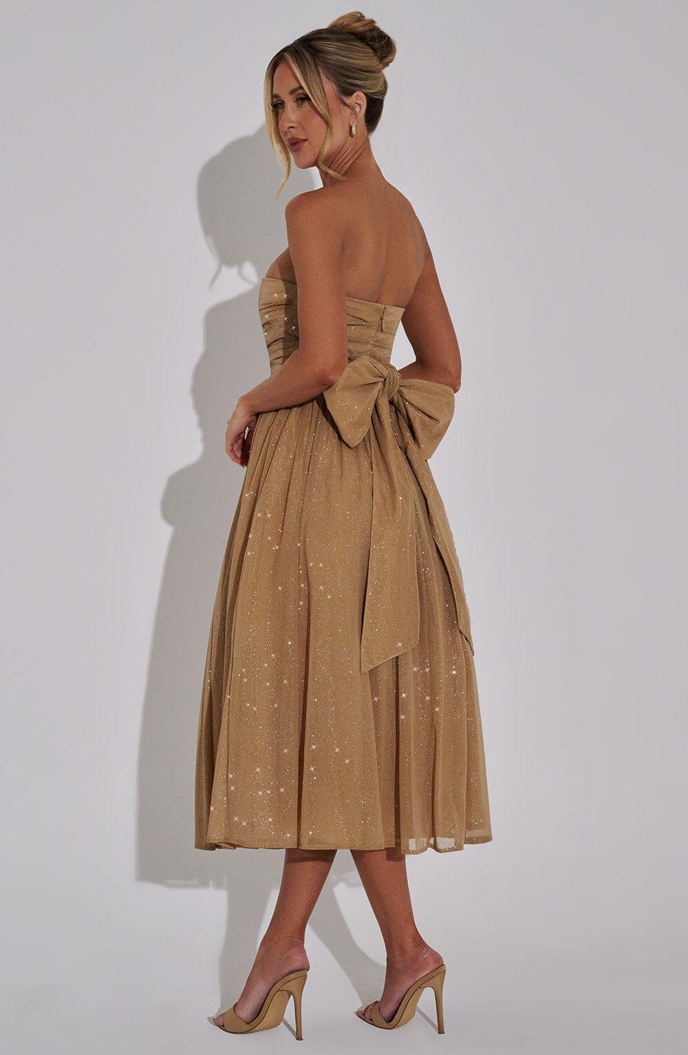 Marissa Midi Dress - Gold Sparkle Product Image