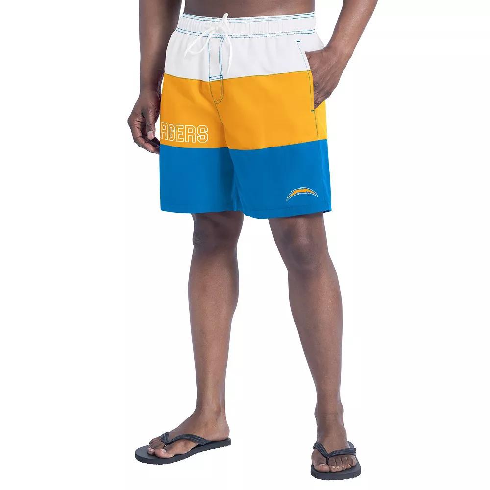 Men's G-III Sports by Carl Banks White/Gray Dallas Cowboys Sunrise Volley Swim Shorts,  Product Image