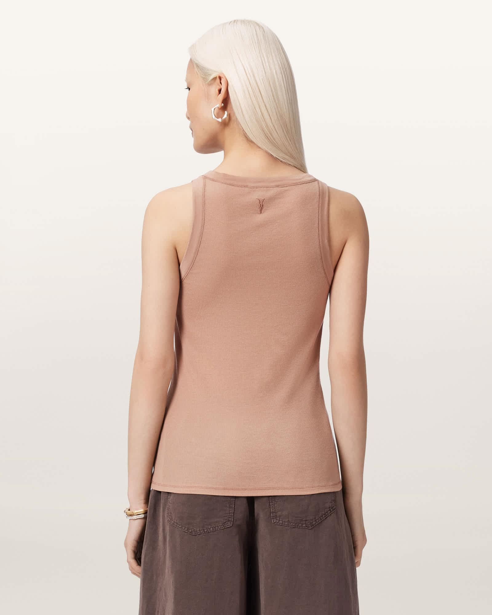 Rina Crew Neck Sleeveless Tank Top TUSCAN PINK | ALLSAINTS US Product Image