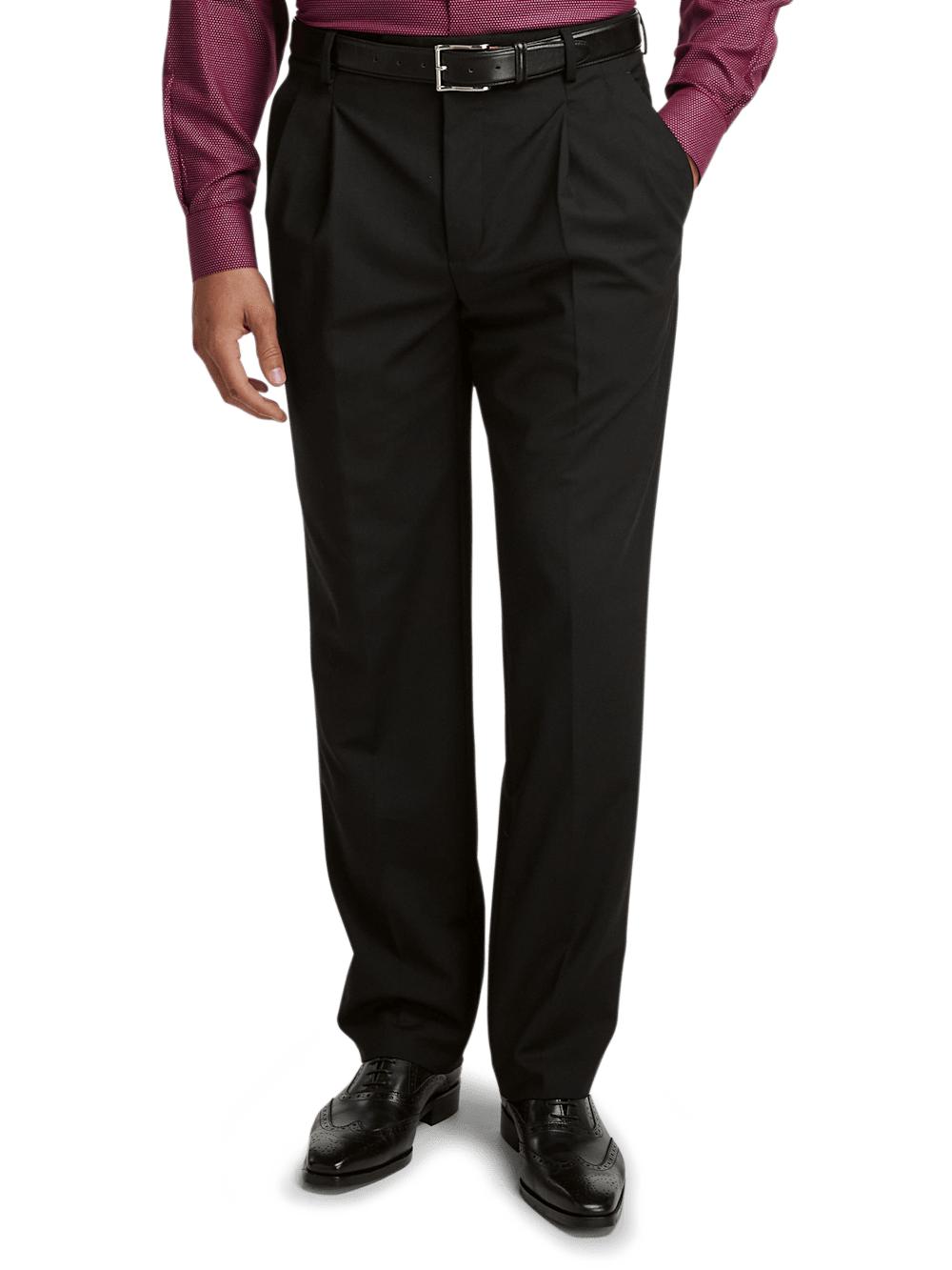 Wool Stretch Bengaline Single Breasted Peak Lapel Suit - Black Product Image