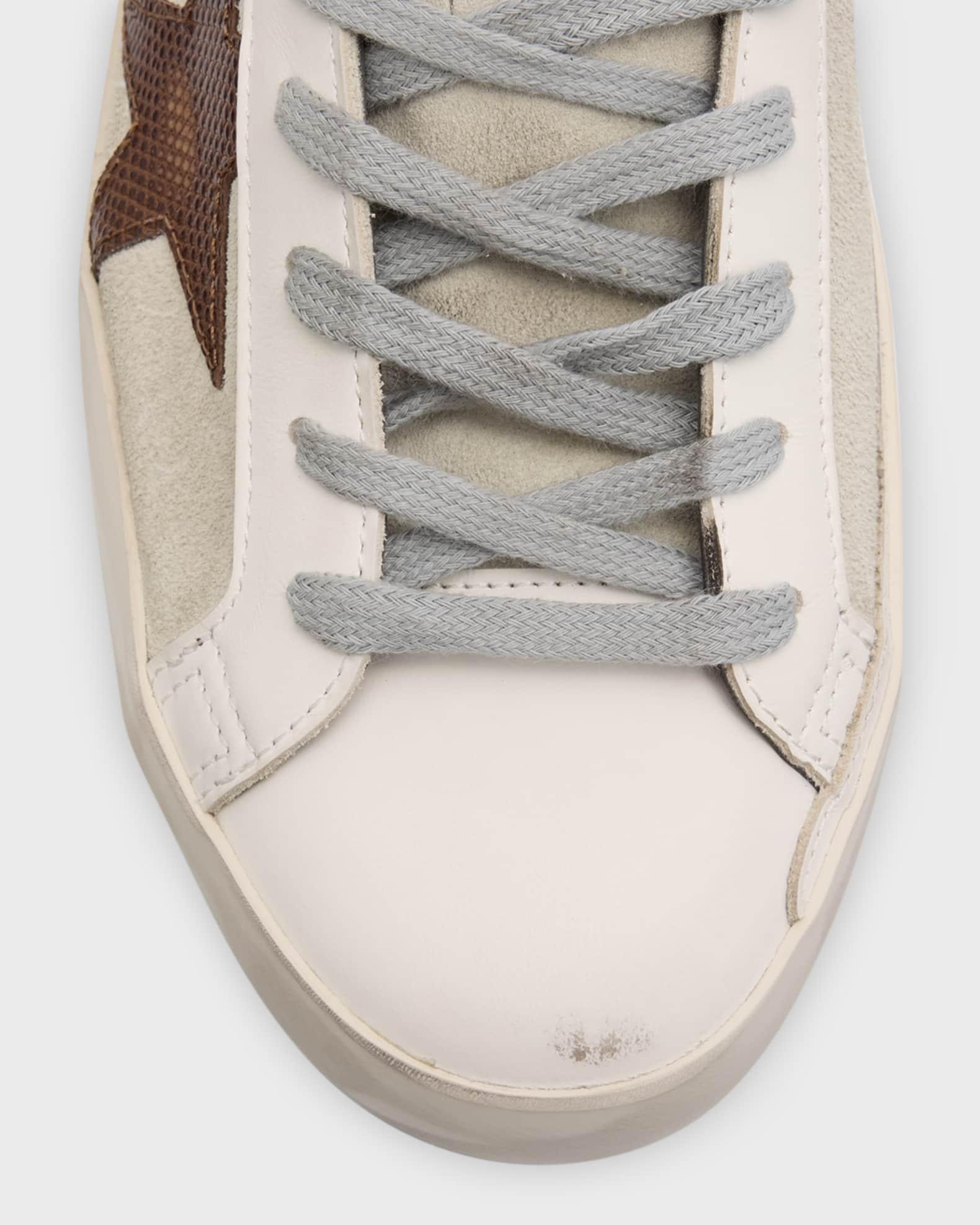 Men's Super-Star Leather Low-Top Sneakers with Lizard-Effect Product Image