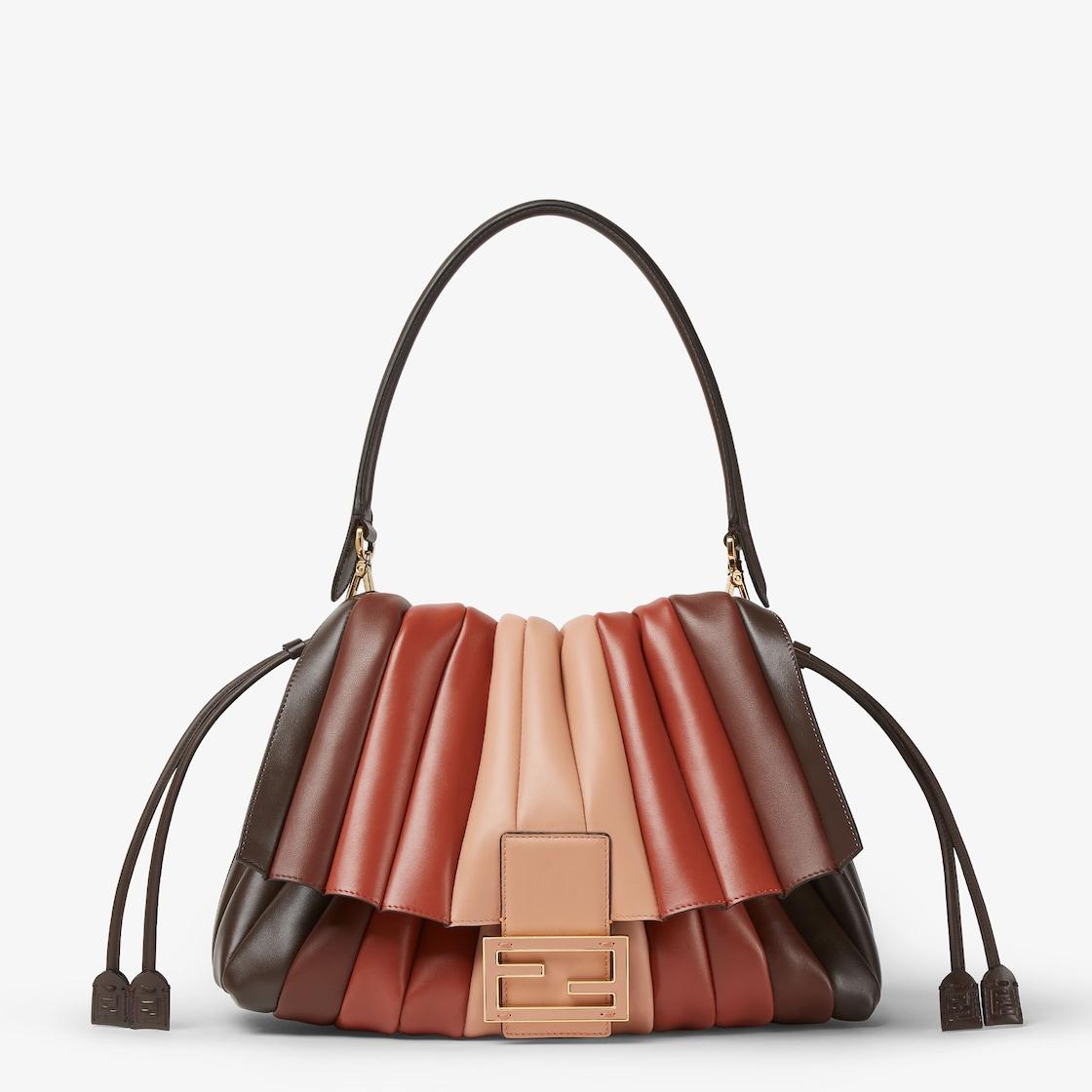 Mamma Baguette LargeMulticolor pleated leather bag Product Image