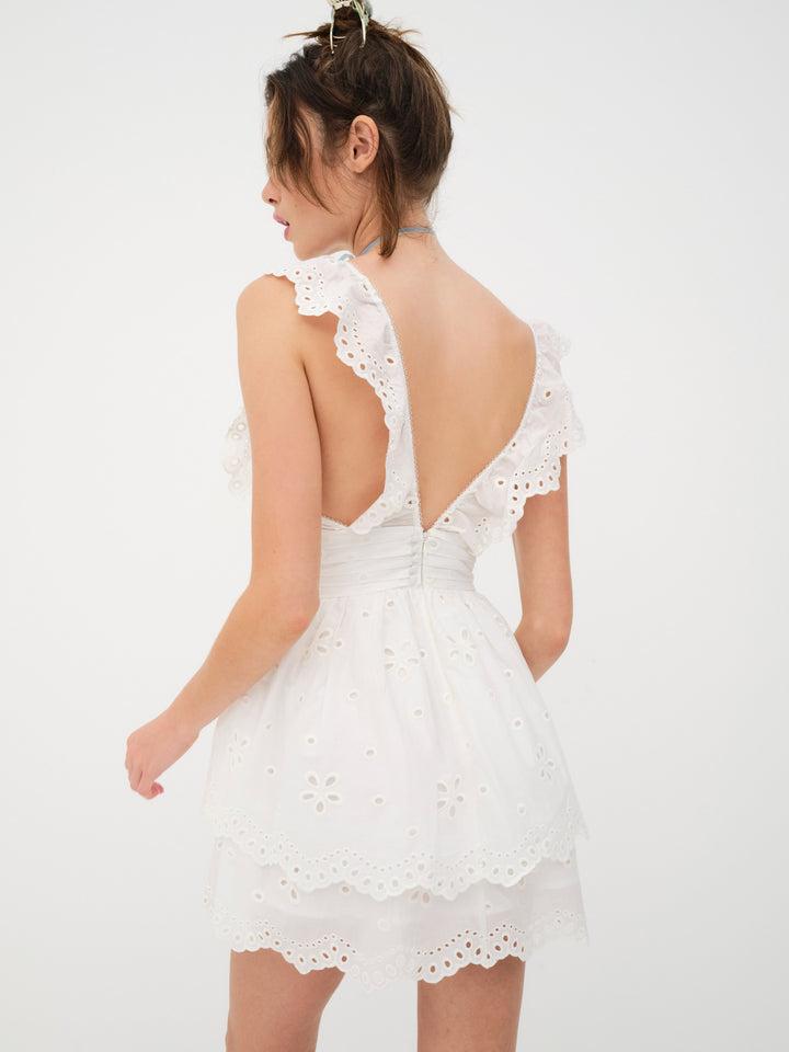 Serena Sleeveless Dress — White Product Image