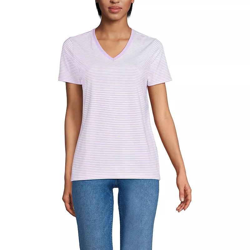 Petite Lands' End Relaxed-Fit Supima Cotton V-Neck Tee, Women's,  Product Image