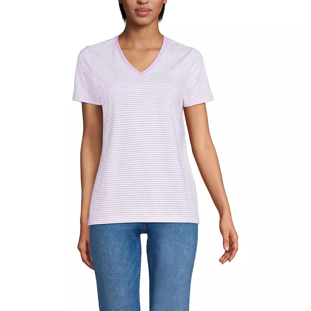 Petite Lands' End Relaxed-Fit Supima Cotton V-Neck Tee, Women's,  Product Image