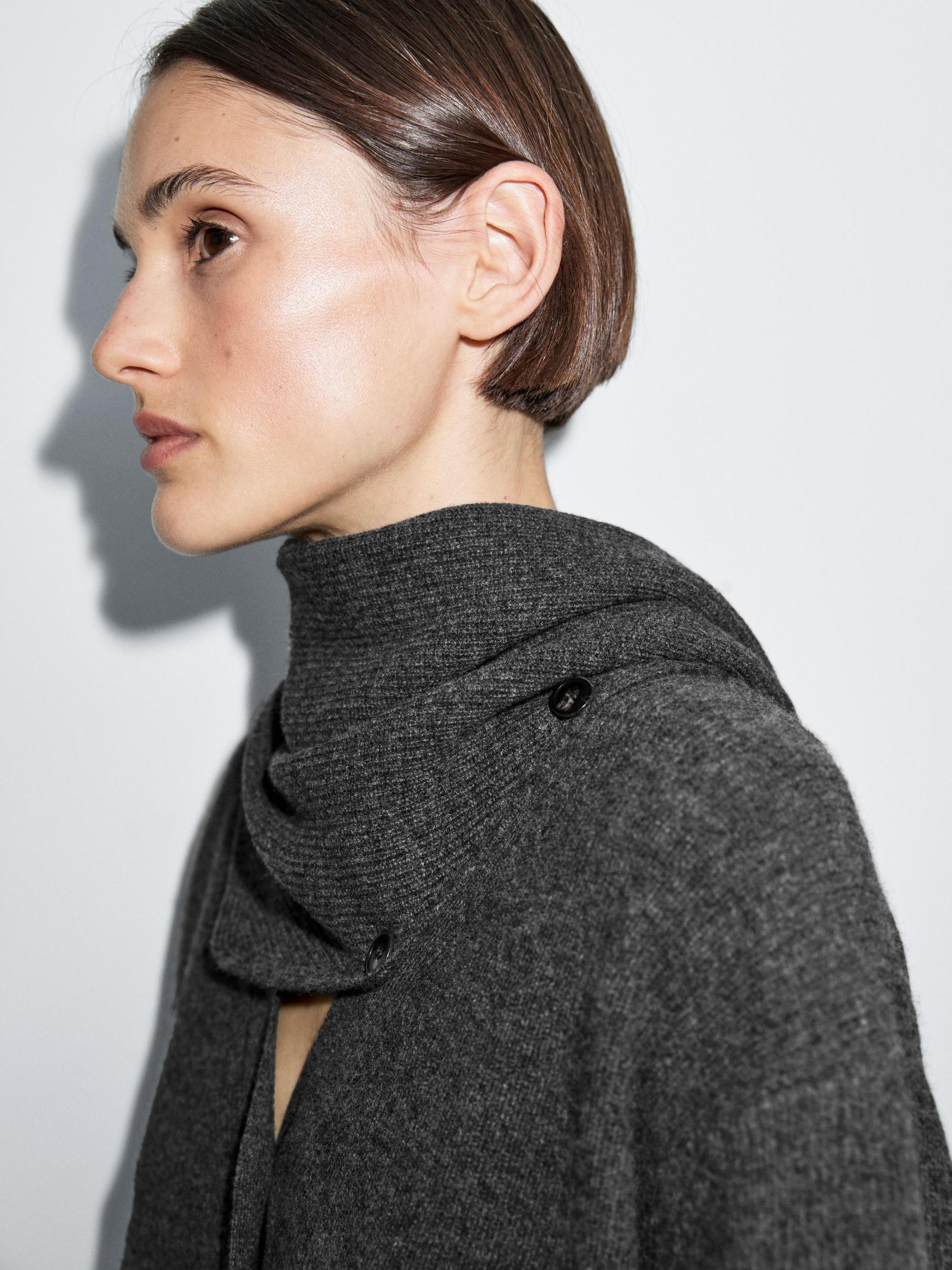 100% wool cardigan with scarf detail Product Image