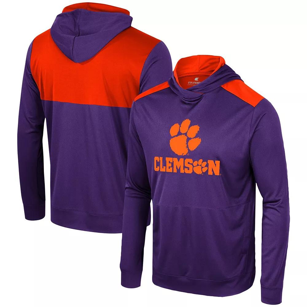 Men's Colosseum Purple Clemson Tigers Warm Up Long Sleeve Hoodie T-Shirt, Size: Medium Product Image