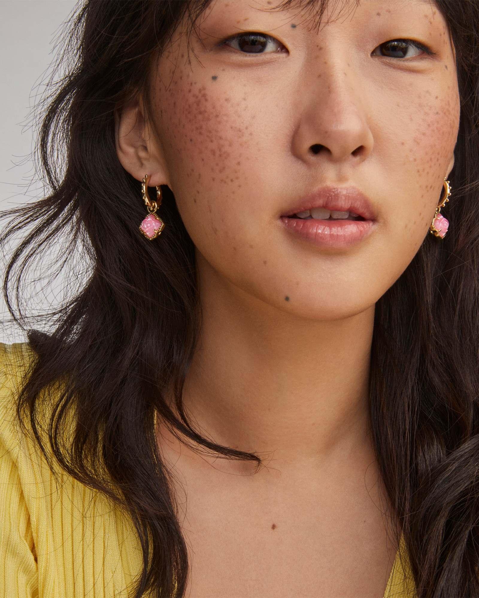 Mallory Rose Gold Huggie Earrings Product Image