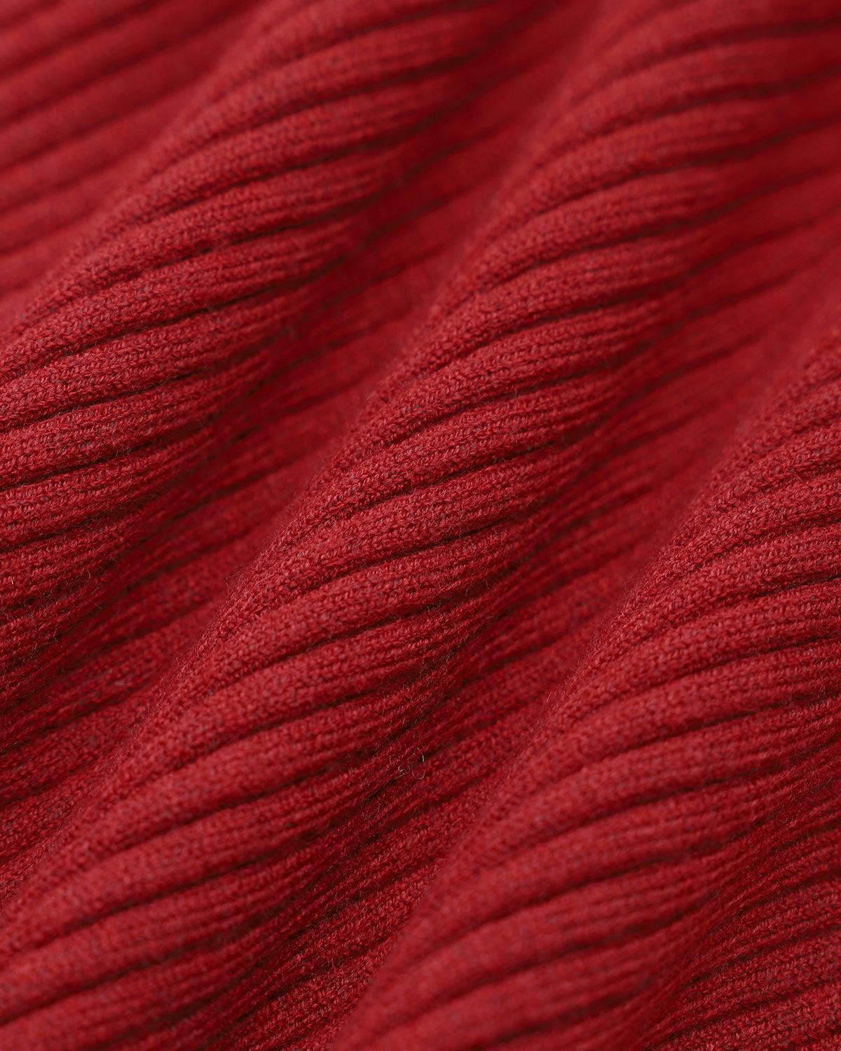 Red Bodycon Bell Sleeve Sweater Dress Product Image