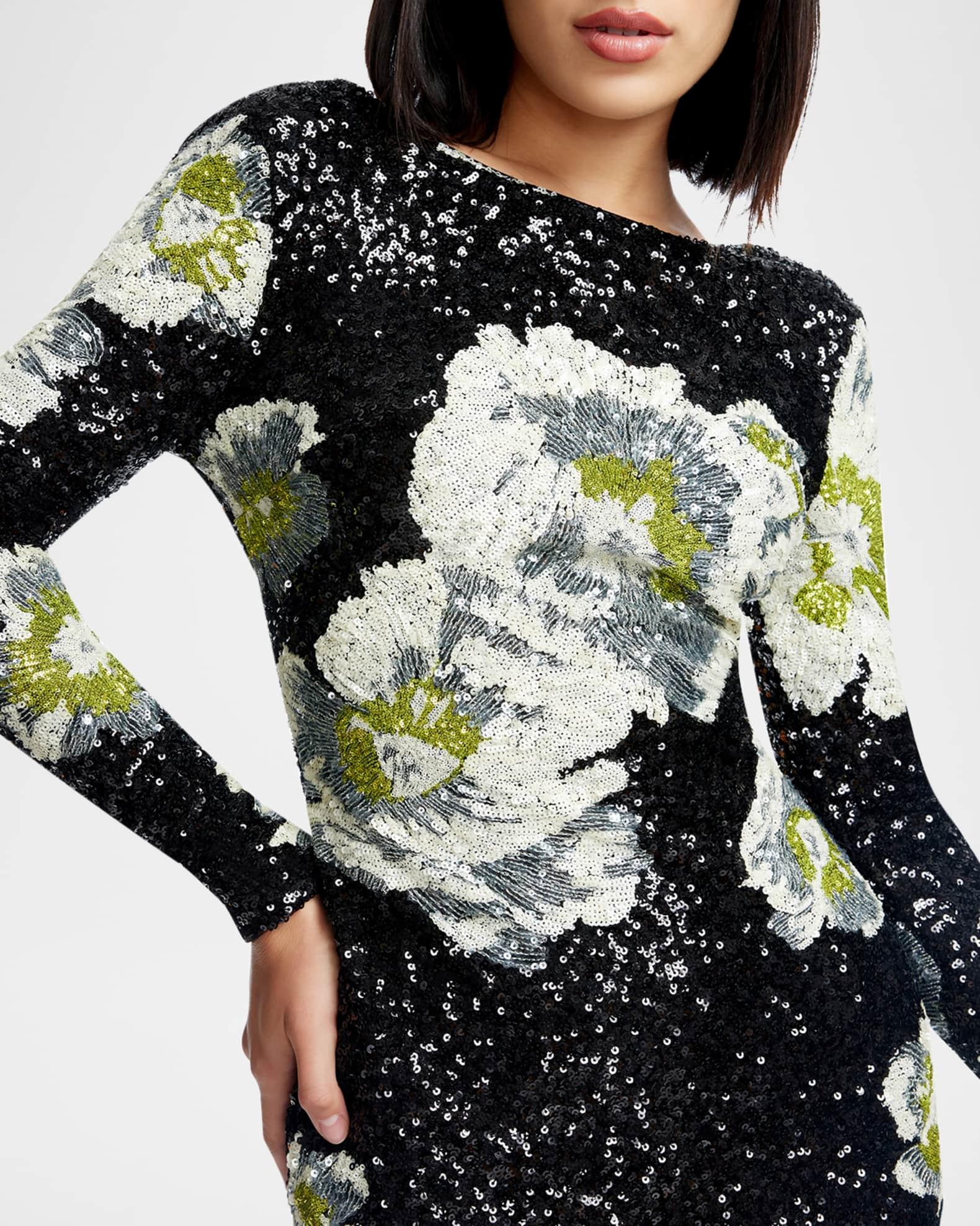 Nathalia Floral Sequin Bodycon Mini Dress Product Image
